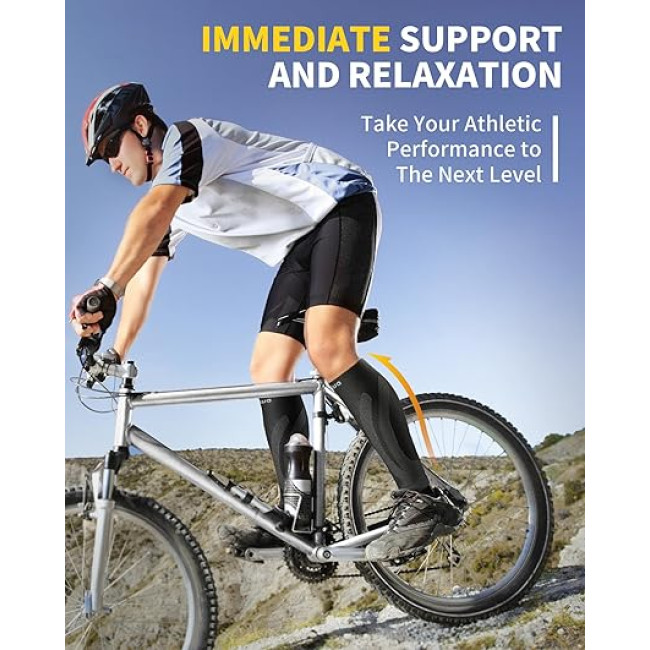 Компресійні бандажі CAMBIVO 2 пари для чоловіків та жінок, чорний (3005)