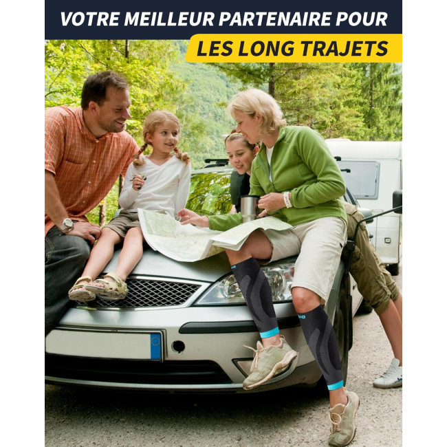 Компресійні бандажі CAMBIVO L/XL  для чоловіків та жінок, сірі з голубим (3014)