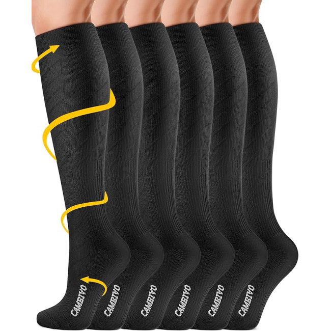 Компресійні шкарпетки CAMBIVO CS60 для чоловіків та жінок, чорні (3001)