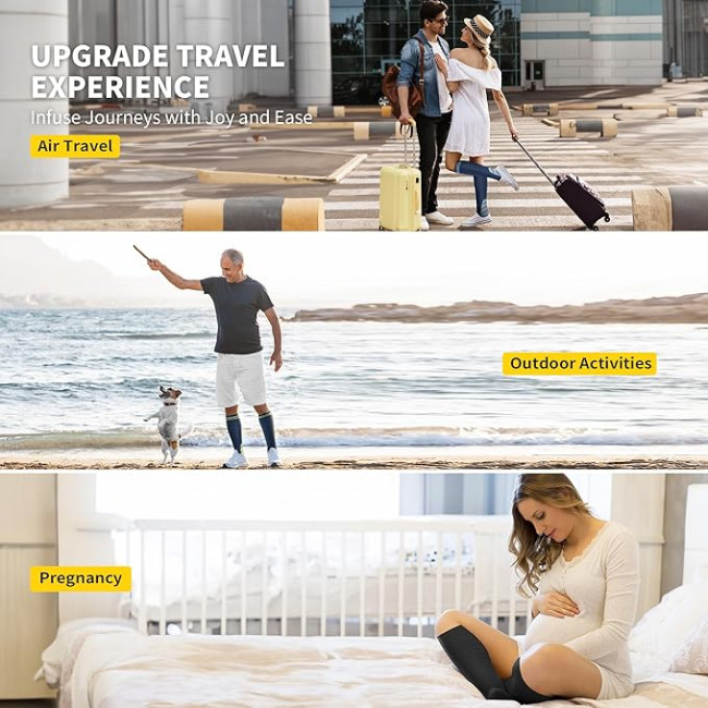 Компресійні шкарпетки CAMBIVO CS60 для чоловіків та жінок, чорні (3001)