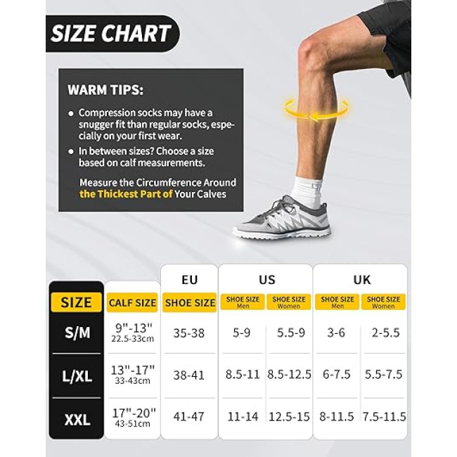 Компресійні шкарпетки CAMBIVO CS60 для жінок та чоловіків (2198)