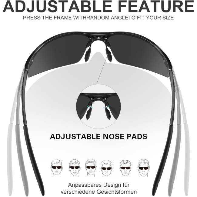 Kunchu Сонячні окуляри Al-Mg металеві оправи, поляризовані UV400, велосипедні окуляри, червоні (5157)