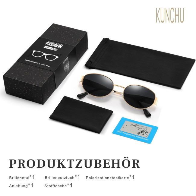 Kunchu Сонячні окуляри, поляризовані, вінтаж UV400 класичний, Z3-синій (5164)