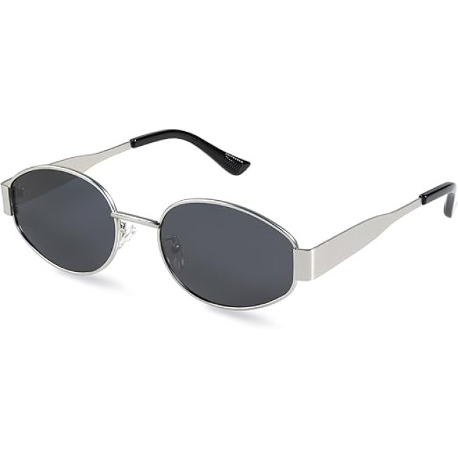 Livho Сонячні окуляри Retro Polarized, захист UV400, овальна форма, металева оправа (5165)