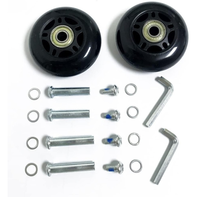 LOTOWELZON пара чорних змінних коліc для багажу, діаметр 90 x ширина 24 мм/3,54 мм (5070)