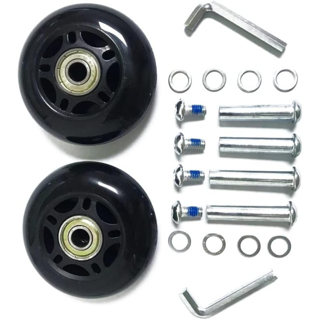 LOTOWELZON пара чорних змінних коліc для багажу, діаметр 90 x ширина 24 мм/3,54 мм (5070)