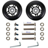 LOTOWELZON пара чорних змінних коліс для валіз ATXDE230, 75x24 мм/2,95x0,94 дюйма (5072)