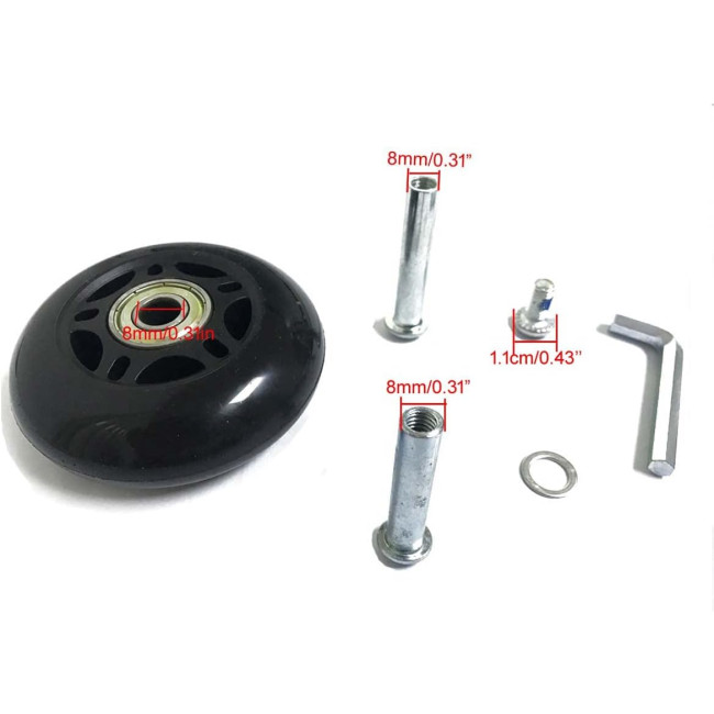 LOTOWELZON пара змінних коліс ‎ATXDE080 60 мм товщина 18 мм з 8 мм для валізи (5071)