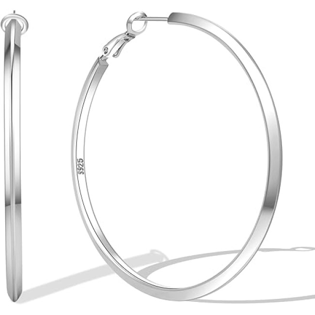 Модные серьги-кольца MOROTOLE из серебра 925 пробы для женщин, Гипоаллергенные Легкие (2007)