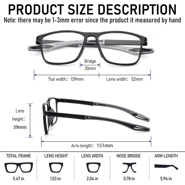 Набір MMOWW DEL030-3PC1.0 із 3 окулярів для читання, оправа TR90 (3154)