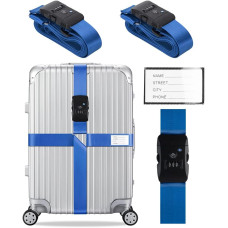 Набір ременів для багажу Veki Cross, з регульованим замком для дорожніх валіз, сині 2 шт (4166)