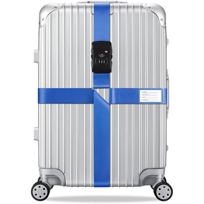 Набір ременів для багажу Veki Cross, з регульованим замком для дорожніх валіз, сині 2 шт (4166)