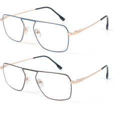 Набір із 2 окулярів для читання MMOWW DEL035-BKBU2.5, чоловічі, з фільтром синього світла, чорний синій (3174)