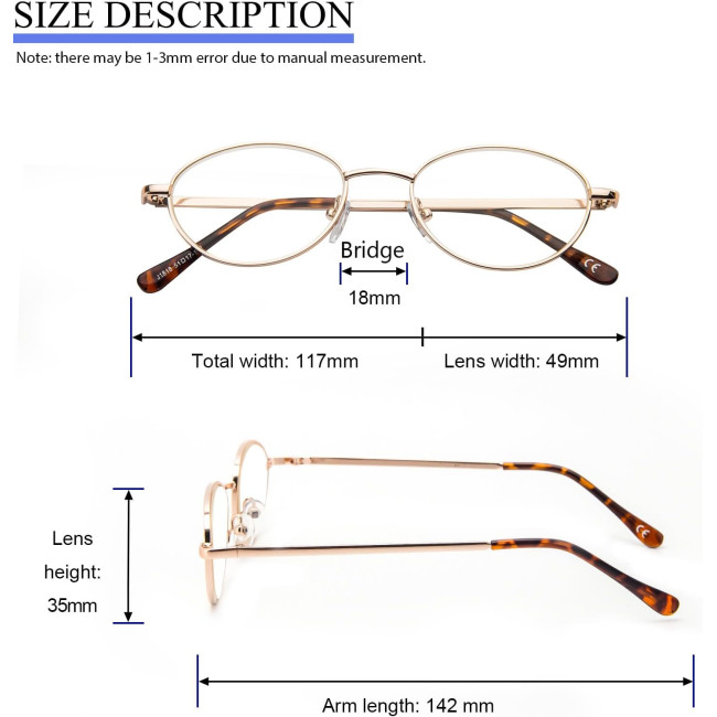 Окуляри для читання MMOWW DEL023-GD3.0, золотий (3165)