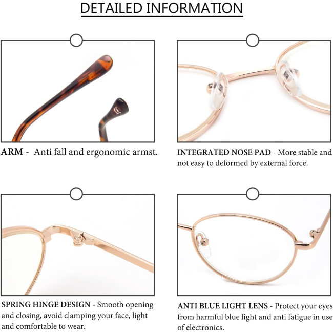 Окуляри для читання MMOWW DEL023-GD3.0, золотий (3165)