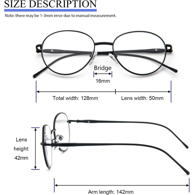 Окуляри для читання MMOWW DEL028-BK2.5 Anti Blue Light, чорні (3166)