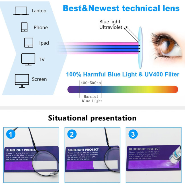 Окуляри для читання MMOWW DEL028-BK2.5 Anti Blue Light, чорні (3166)