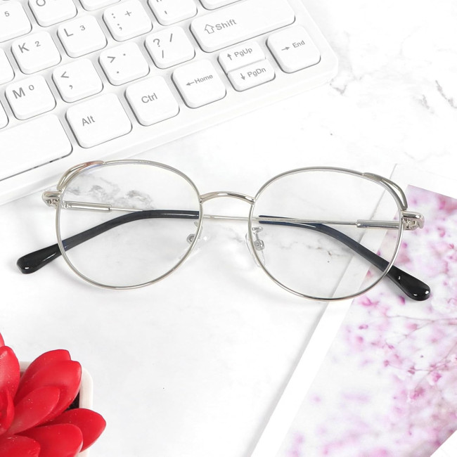 Окуляри для читання MMOWW DEL031-SR1.0 з фільтром синього світла для жінок і чоловіків, срібний (3170)