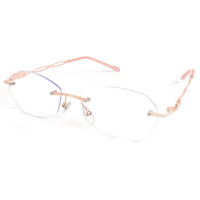 Очки для чтения MMOWW DEL037-RG1.0 без оправы для женщин, розовое золото (3163)