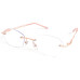Окуляри для читання MMOWW DEL037-RG1.0 без оправи для жінок, рожеве золото (3163) № 