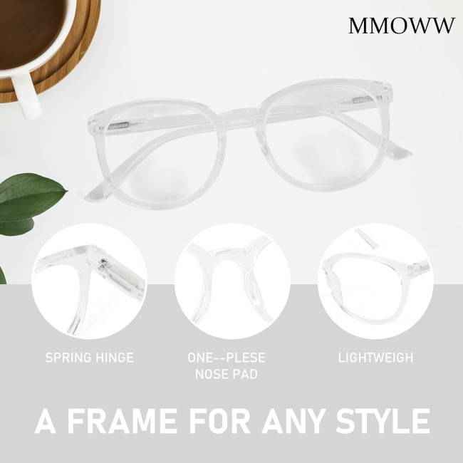 Окуляри для читання MMOWW DEL042-TR1.5 з круглою оправою, прозорий (3172)
