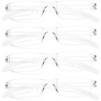 Очки MMOWW для чтения, без оправы для мужчин и женщин, 4 шт, прозрачные (3152)