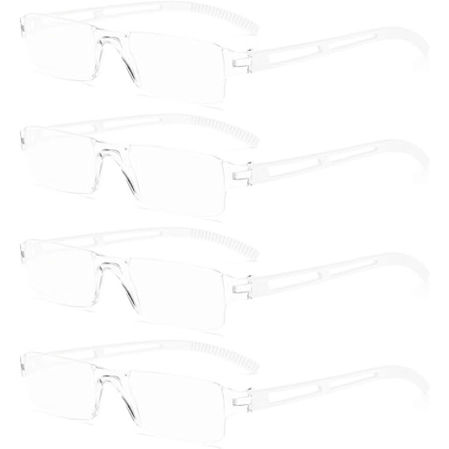 Окуляри MMOWW для читання, без оправи для чоловіків та жінок, 4 шт, прозорі (3152)