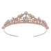 SH Весільна тіара з рожевого золота SHCG188017CP8 для жінок та дівчат, металева корона зі стразами (5134) № 