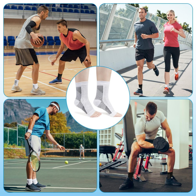 Компресійні шкарпетки ACWOO, дихаючі протиковзкі, 4 пари, Розмір ‎S/M, білі (2133)