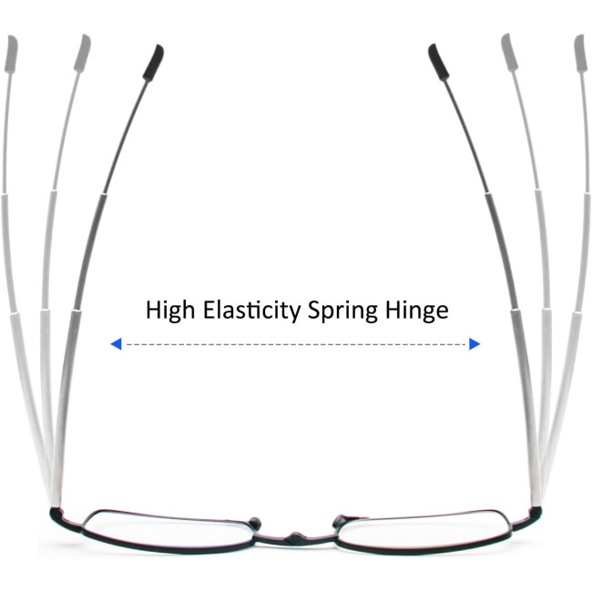 Складані окуляри для читання MMOWW ITL029-BK-2.5 для чоловіків та жінок з телескопічним стрижнем, чорні (3158)