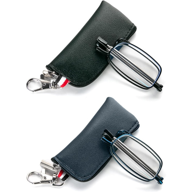 Складані окуляри для читання MMOWW ITL029-BKBU1.5 для чоловіків та жінок з телескопічним стрижнем, чорний, синій (3157)