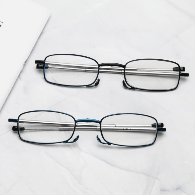 Складані окуляри для читання MMOWW ITL029-BKBU1.5 для чоловіків та жінок з телескопічним стрижнем, чорний, синій (3157)