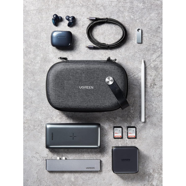 Сумка UGREEN для аксесуарів для подорожей, органайзер для дорожньої електроніки та невеликих гаджетів, чона (0013) 