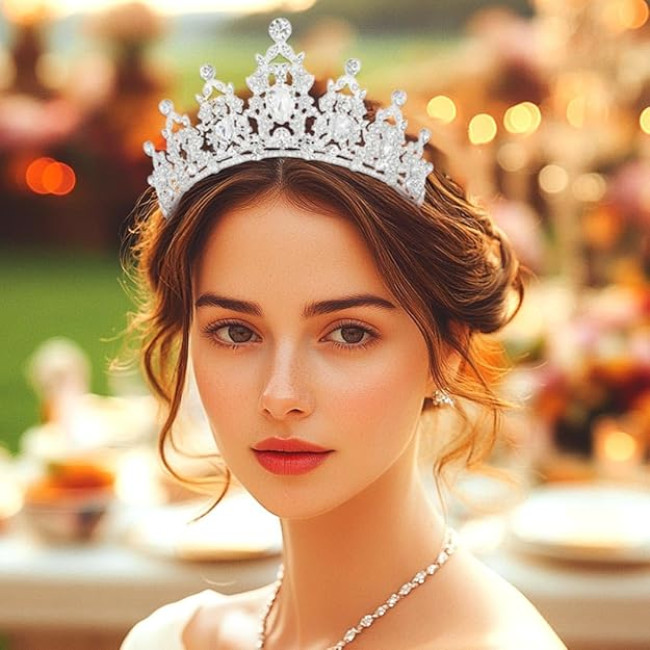 Zehory весільні аксесуари для волосся для нареченої, кришталева корона (5132)