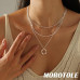Золотые ожерелья MOROTOLE для женщин, многослойные золотые ожерелья для женщин, круглое золотое ожерелье (2004) № 5