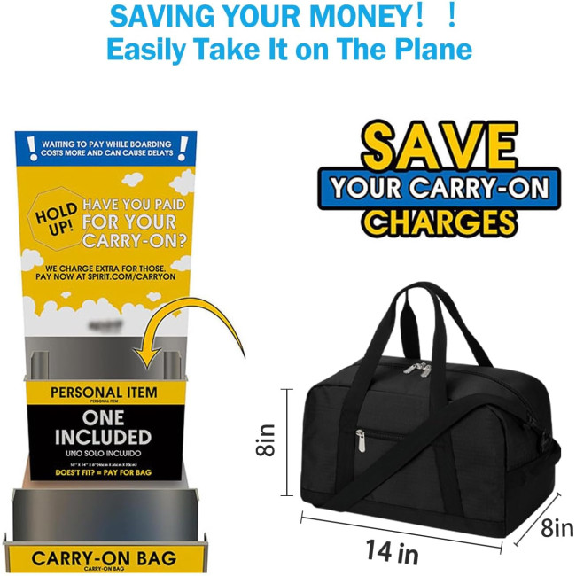 Apenze Маленька спортивна сумка, легка, 14-дюймова, чорна (5103)