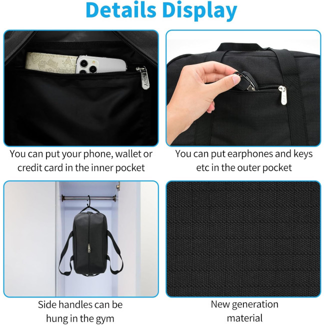 Apenze Маленька спортивна сумка, легка, 14-дюймова, чорна (5103)