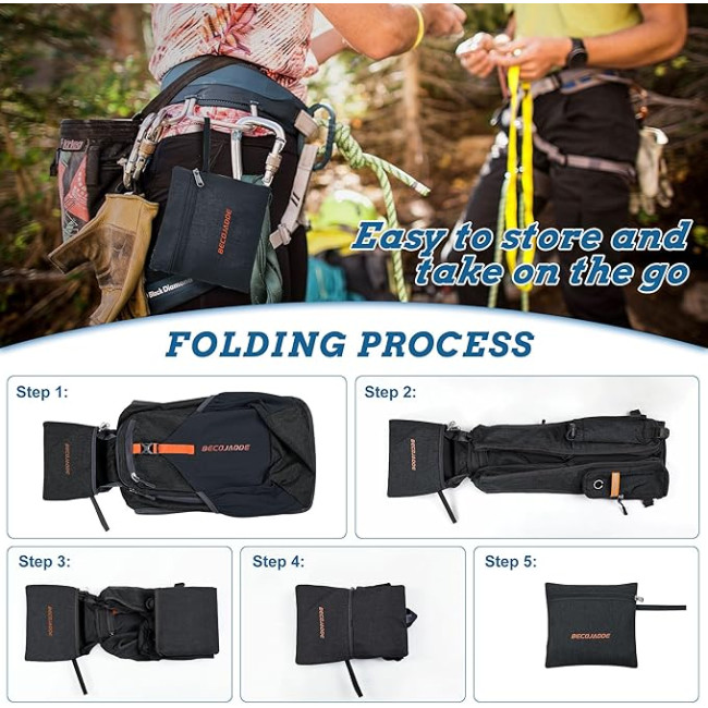 BECOJADDE Малий туристичний рюкзак, 15L, чорний (5012)