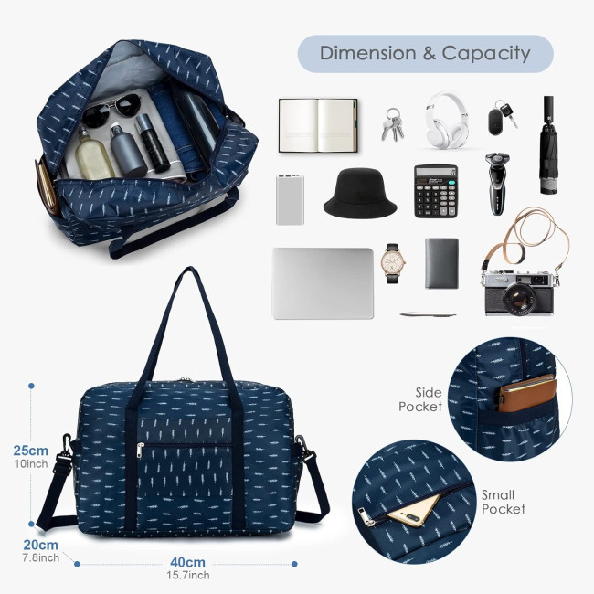 BKAZV Дорожня сумка 11B202-S-Yumao-1 нейлонова водонепроникна дорожня валіза, 40x20x25 (5150)