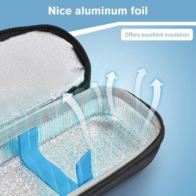 Дорожній футляр для перенесення інсулінового охолоджувача ProCase, органайзер для ліків від діабету з крижаною цеглою, чорний (2026)