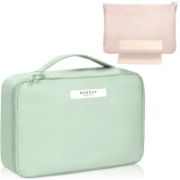Ginsco косметичка HZB002GN, органайзер для макияжа, портативная, зеленая, 2 шт (5142)