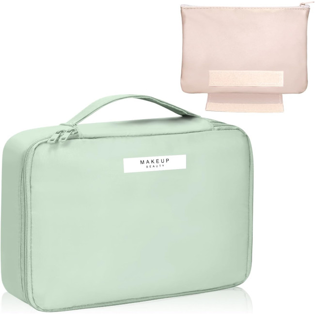 Ginsco косметичка HZB002GN, органайзер для макіяжу, портативна, зелена, 2 шт (5142)