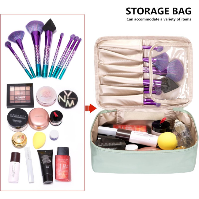 Ginsco косметичка HZB002GN, органайзер для макіяжу, портативна, зелена, 2 шт (5142)