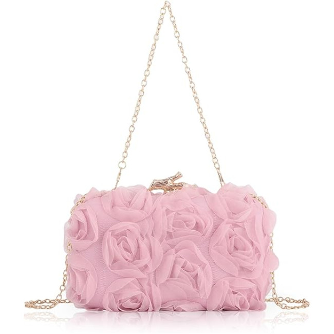 Jywmsc вечірня сумка з клатчем 1JL3060-PI з мереживними квітами, рожевий (5090)