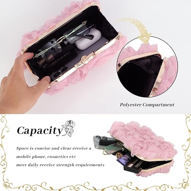 Jywmsc вечірня сумка з клатчем 1JL3060-PI з мереживними квітами, рожевий (5090)