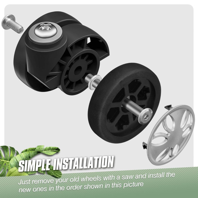 Комплект запасних коліс Vivikivi VK-A4 50 мм, 8 шт., срібні (3051)