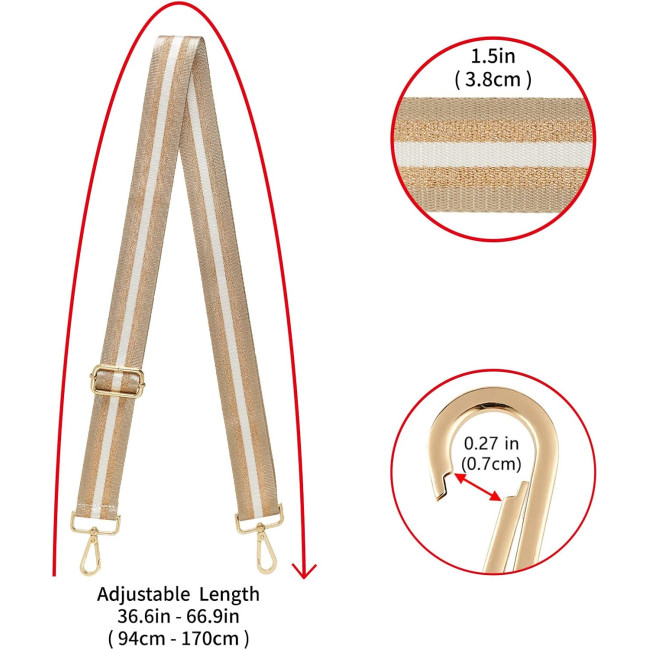 Зовнішня сумка-сумка ZOUIQSS із широким плечовим ремінцем, кавово-золотистий (4162)