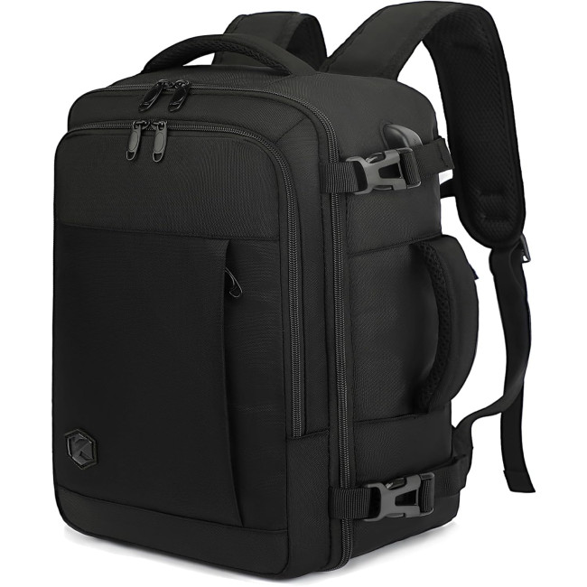 Ручная кладь VANKEV 40x20x25, подседающий рюкзак 20л, дорожная сумка-рюкзак для ноутбука 14 дюймов, черный (2098)