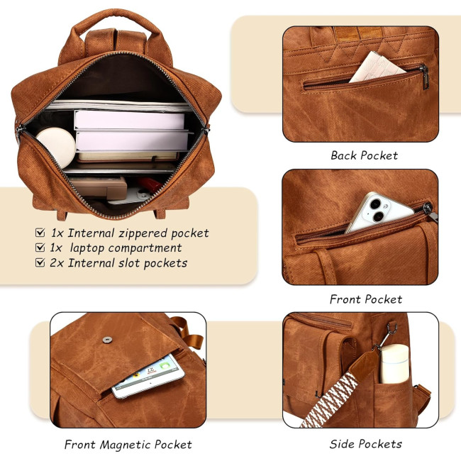 Рюкзак-гаманець Leathario для жінок, темно-коричневий (3120)