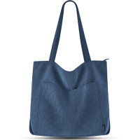 Сумка-тоут Prite вельветова, синя (2116)